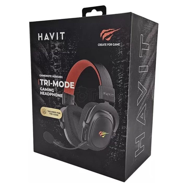 Casque Gamer sans fil Havit Fuxi H2002BG (Noir/Rouge) | Ordiland