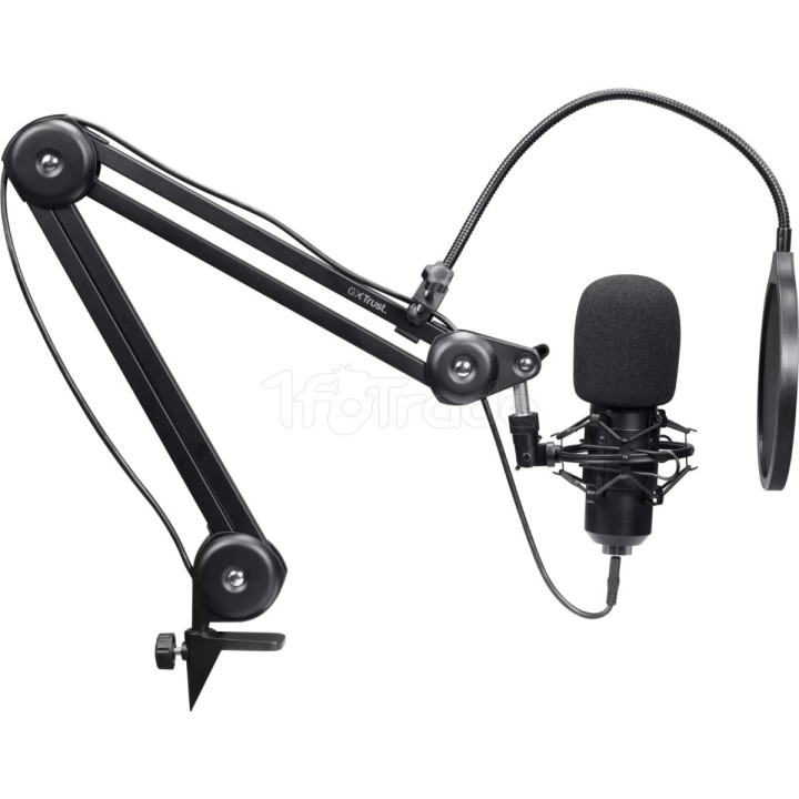 Microphone sur pied Trust GXT 270 Emita II+ (Noir) | Ordiland