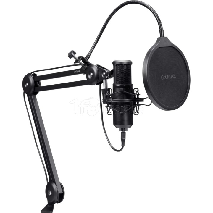 Microphone sur pied Trust GXT 270 Emita II+ (Noir) | Ordiland