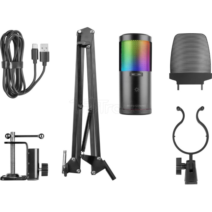 Microphone Mars Gaming MMIC-SC RGB avec bras de | Ordiland