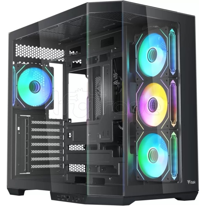 Boîtier Moyen Tour ATX iTek Dark Cave Aku RGB avec | Ordiland
