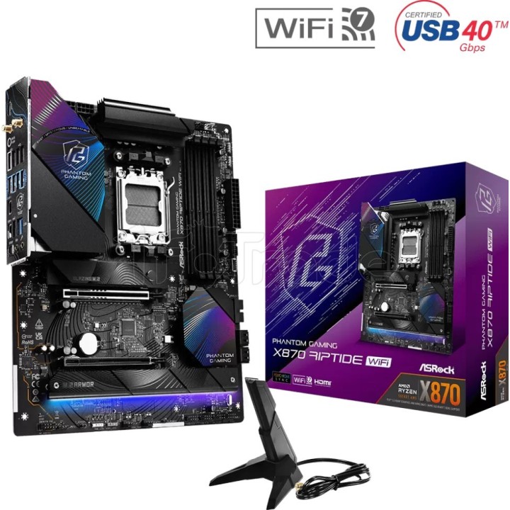 Carte mère ASRock X870 Riptide WiFi (AMD AM5) | Ordiland