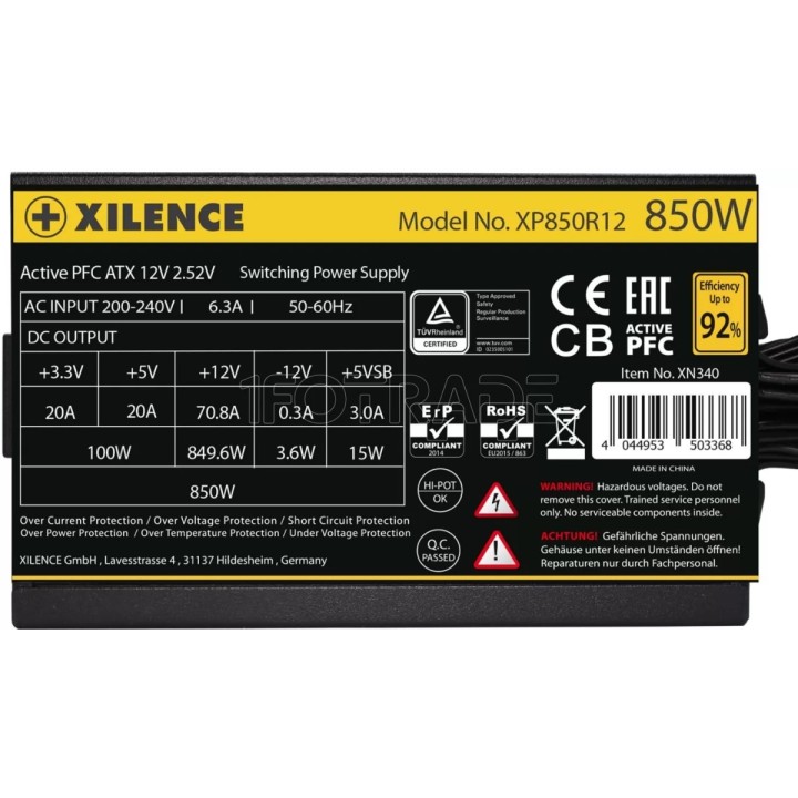 Alimentation ATX Xilence Gaming Gold - 850W (Noir) | Ordiland