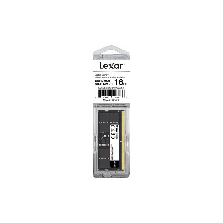 Mémoire 16Go SODIMM DDR5 Lexar 4800Mhz (Noir) | Ordiland