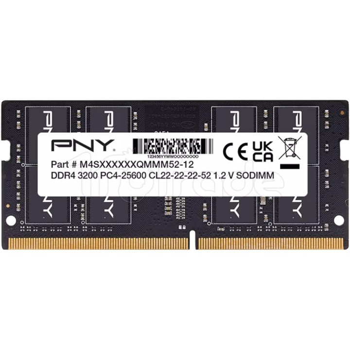 Mémoire 16Go SODIMM DDR4 PNY Performance 3200MHz | Ordiland