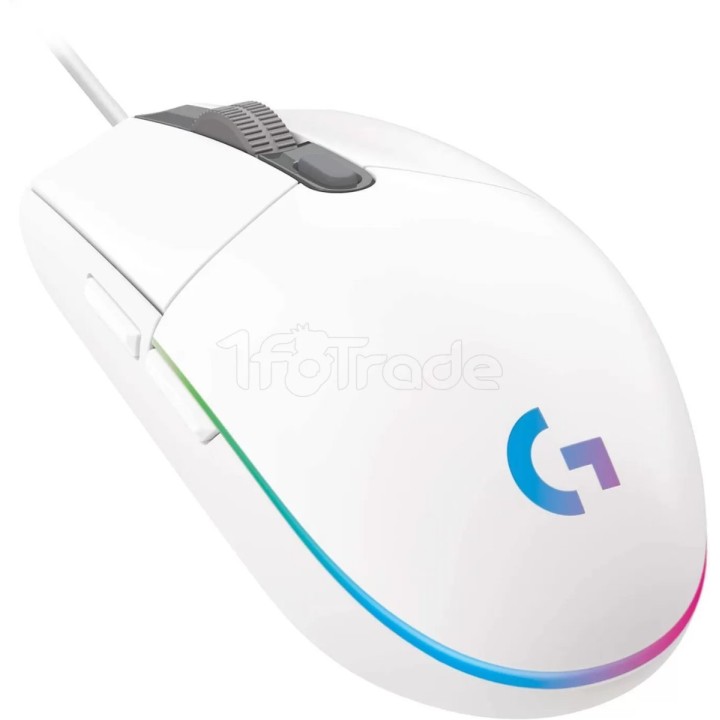 Souris filaire Gamer Logitech G203 LightSync (Blanc) | Ordiland