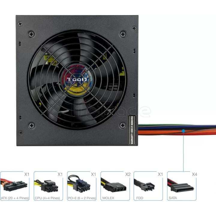 Alimentation ATX TooQ Apolo - 600W (Noir) | Ordiland