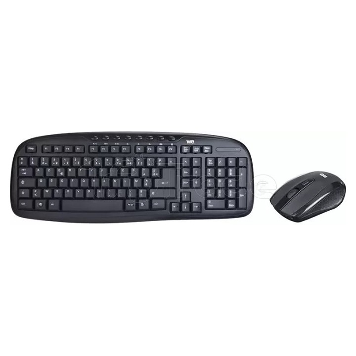Pack 2en1 (Clavier/Souris) sans fil We Deluxe (Noir) | Ordiland