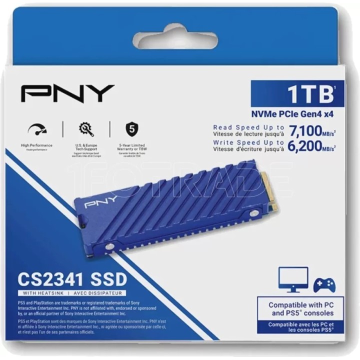 Disque SSD PNY CS2341 1To - M.2 NVMe Type 2280 (Bleu) | Ordiland