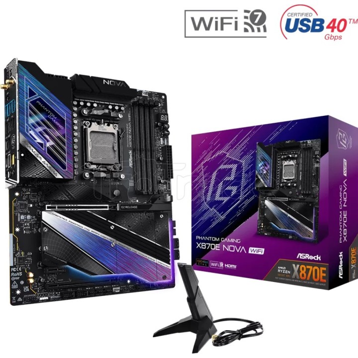 Carte mère ASRock X870E Nova WiFi (AMD AM5) | Ordiland