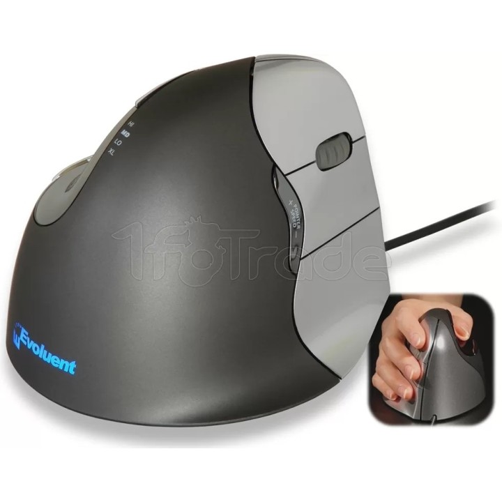 Souris filaire Evoluent Verticale 4 pour droitier | Ordiland