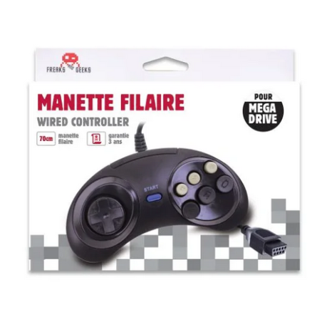 Manette 6 Boutons Filiaire pour Megadrive/Genesis/MasterSystem Freaks & Geeks