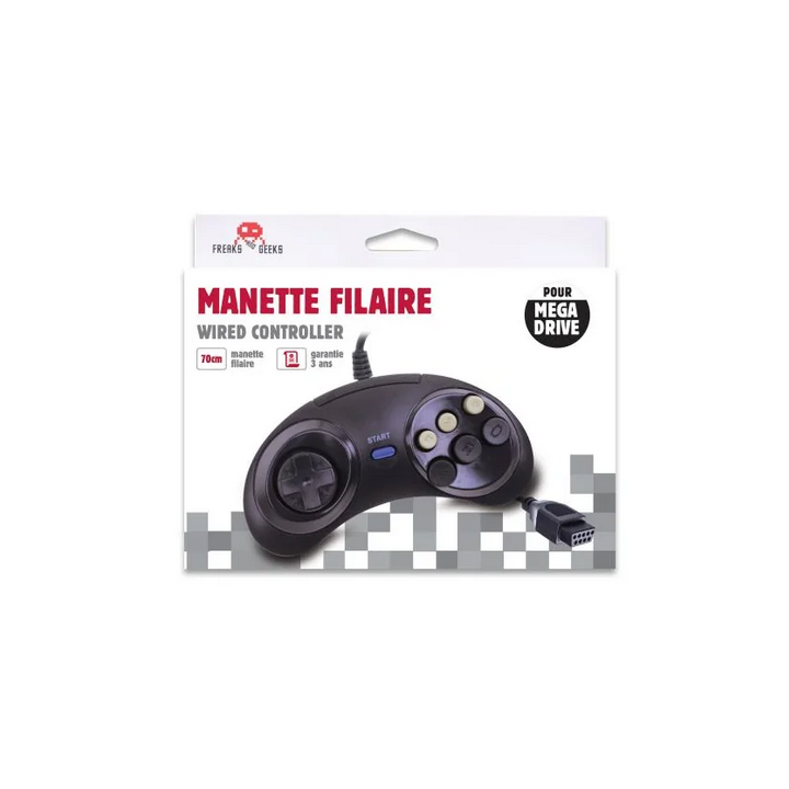 Manette 6 Boutons Filiaire pour Megadrive/Genesis/Mast | Ordiland