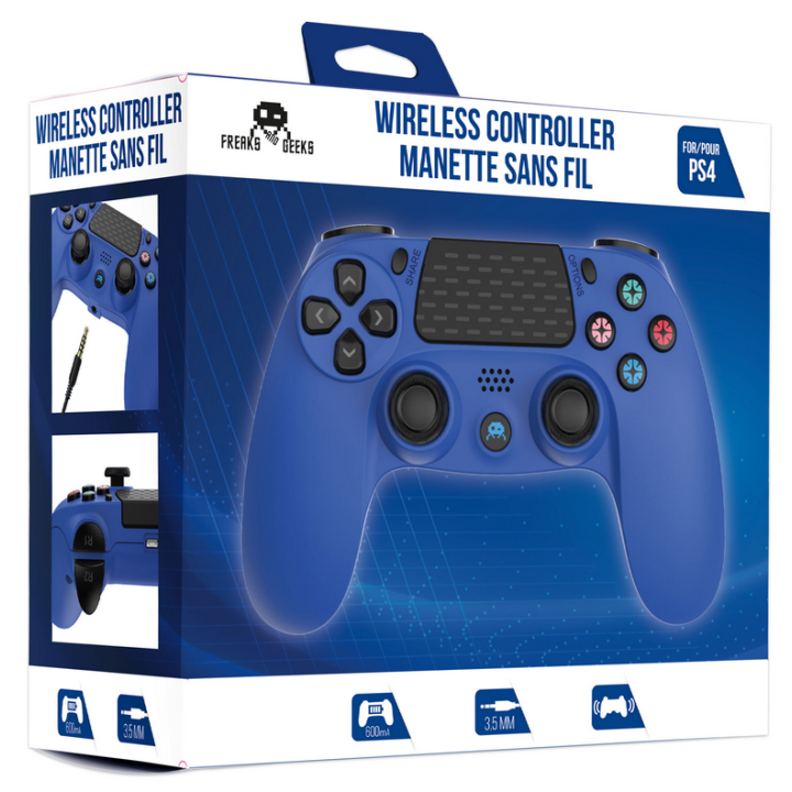 Manette pour PS4 sans Fil Bleue + Prise Jack pour | Ordiland