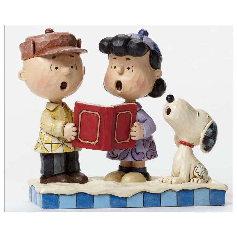 Figurine jim shore peanuts peace on earth - charlie brown, lucy et snoopy
