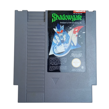 Jeux NES : Shadowgate + Notice (Loose) - Occasion