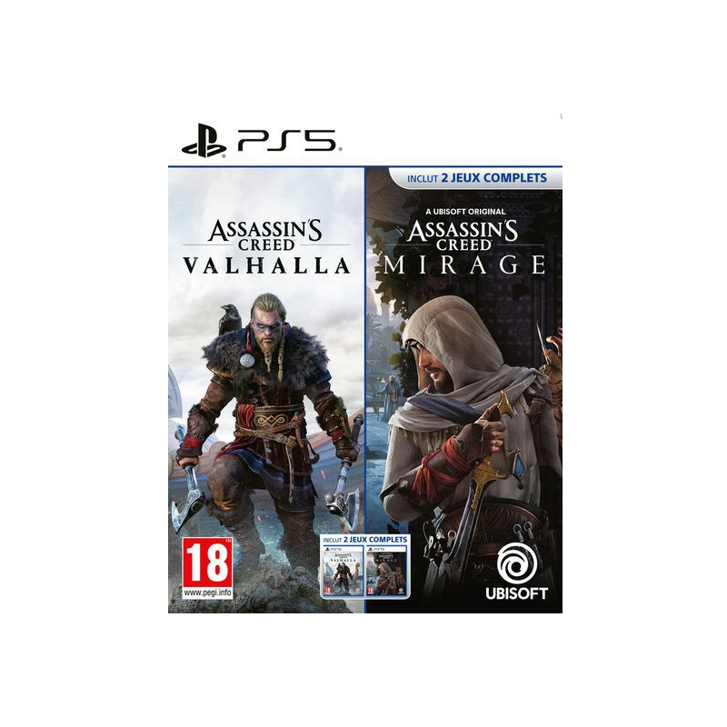 Jeux PS5 : Compil Assassin's Creed Valhalla + Ac Mirage - Occasion