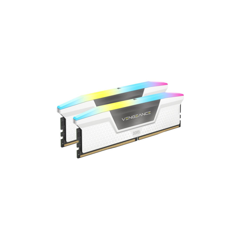 Corsair Vengeance RGB DDR5 32 Go (2 x 16 Go) 6000 MHz CL40 1.35V - Blanc