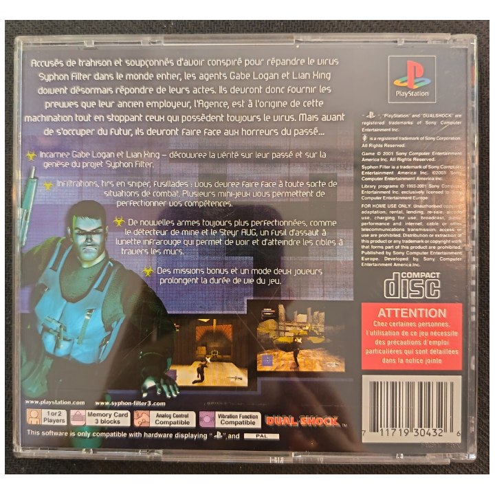 Jeux PS1 : Syphon Filter 3 (Complet) - Occasion | Ordiland