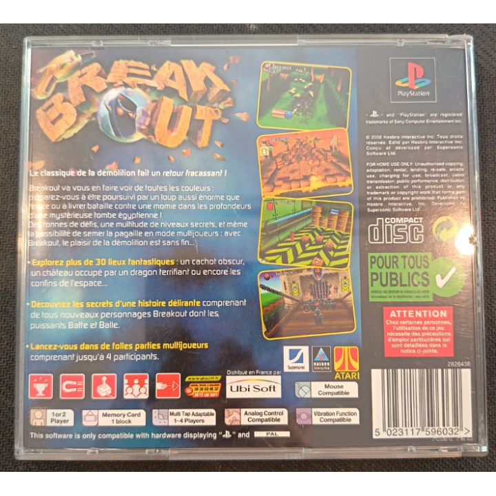 Jeux PS1 : Break Out (Complet) - Occasion | Ordiland