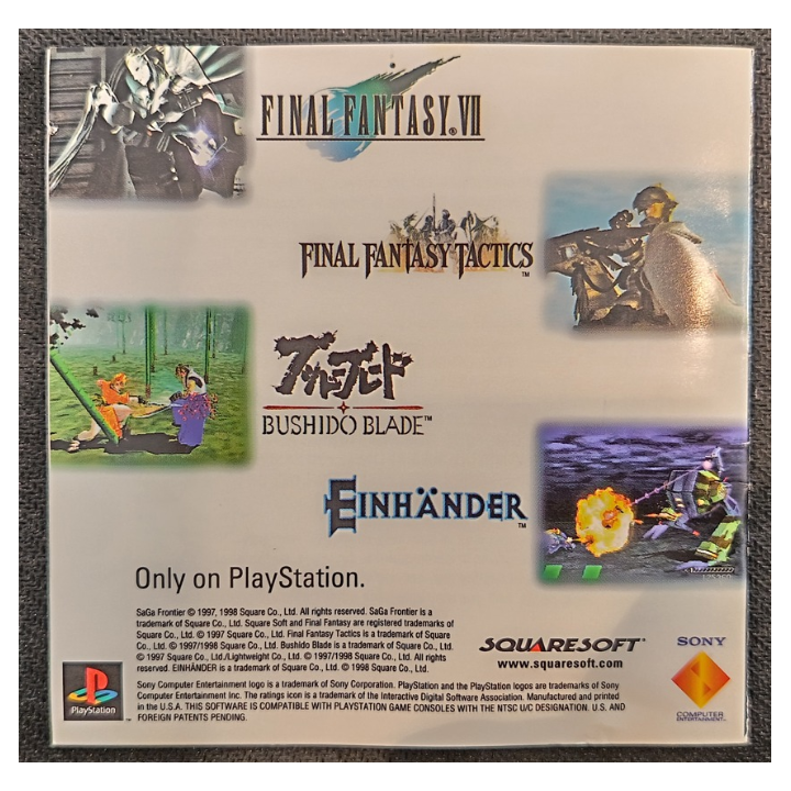 Jeux PS1 : SaGa Frontier ver. USA (Complet) - Occasion | Ordiland