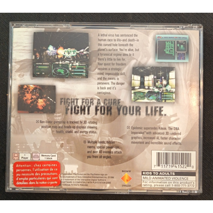 Jeux PS1 : Epidemic ver. USA (Complet) - Occasion | Ordiland