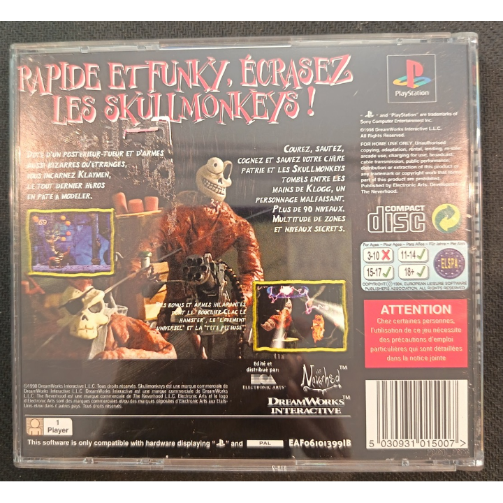 Jeux PS1 : Skullmonkeys (Sans Notice) - Occasion | Ordiland