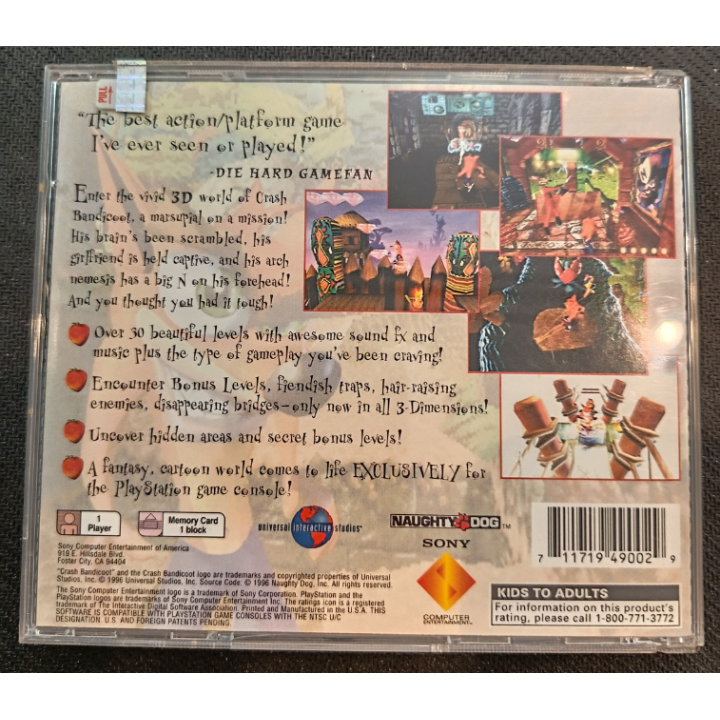 Jeux PS1 : Crash Bandicoot ver. USA (Complet) | Ordiland