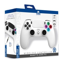 Manette pour PS4 sans fil Blanche + Prise Jack pour casque Freaks & Geeks