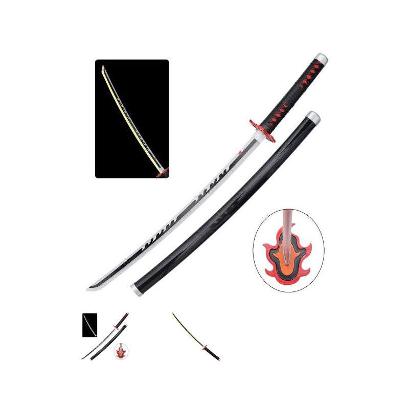 Katana Ornementale en Bambou avec LED- Inspiré de Tanjiro Kamado (Demon Slayer)