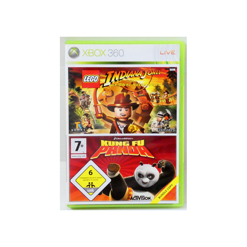 Jeux xbox 360 - LEGO Indiana Jones + Kung Fu Panda - occasion