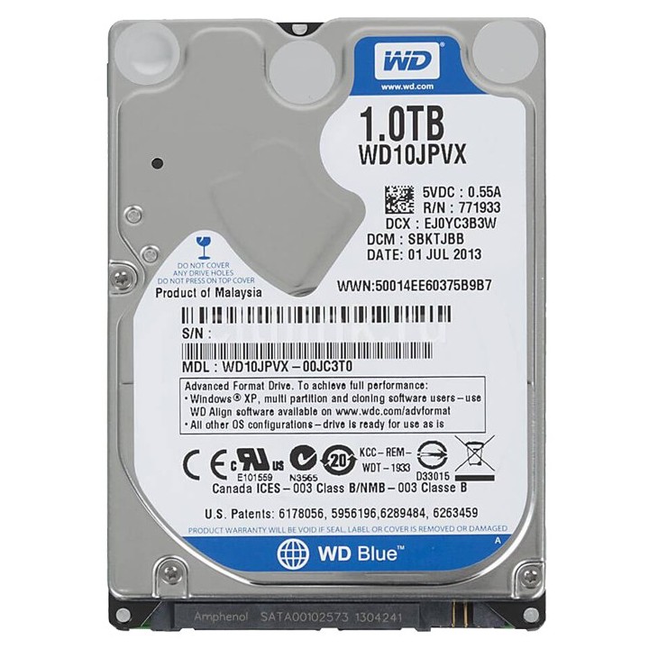 Disque dur 1T° Sata 2.5" Western Digital